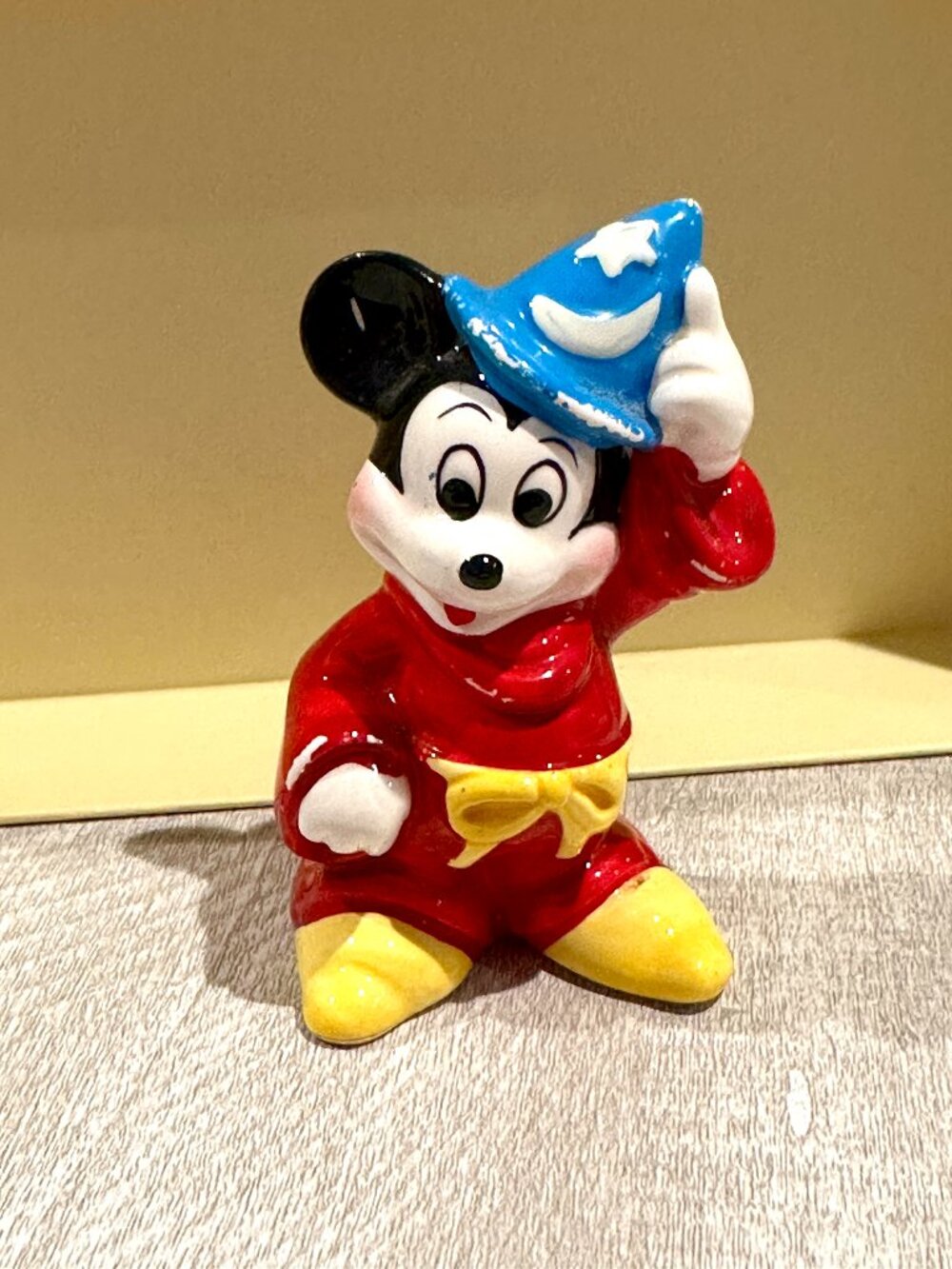 Vintage Disney Ceramic Figurine "Fantasia Mickey Mouse Wizard" by Disney Japan